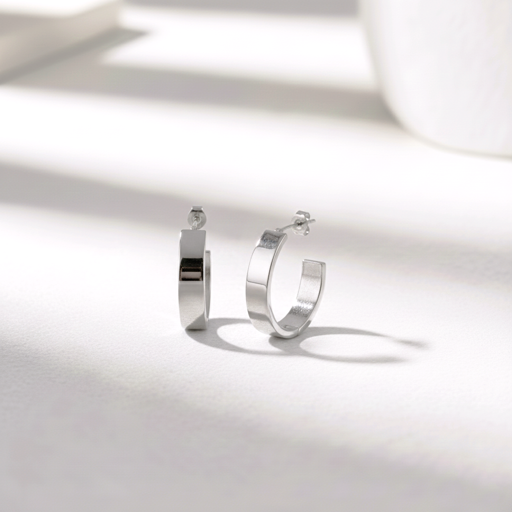 Pendientes Criolla Ancha 30mm en Plata de Ley 925 Bañada en Oro - Cierre Presión