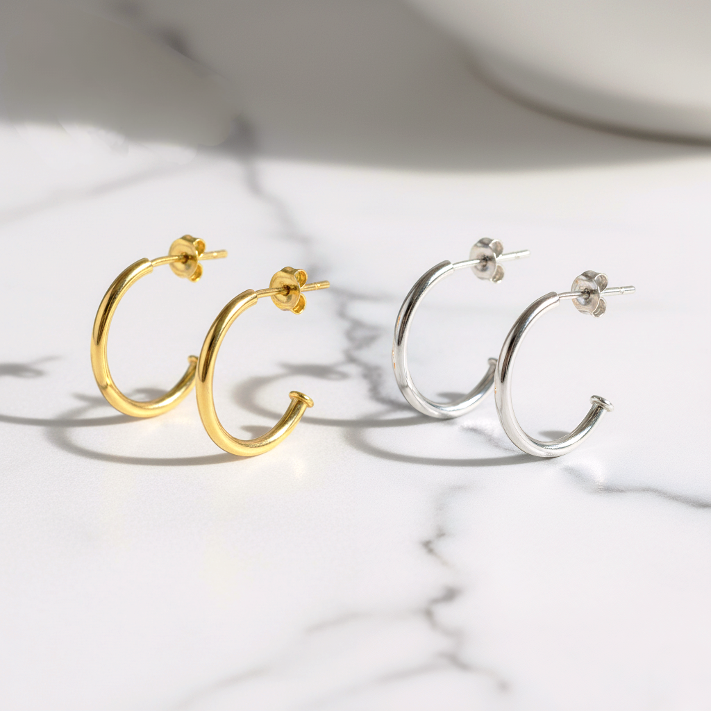 Pendientes Aro Criollo Clásico 20mm en Plata de Ley 925 con Cierre Presión