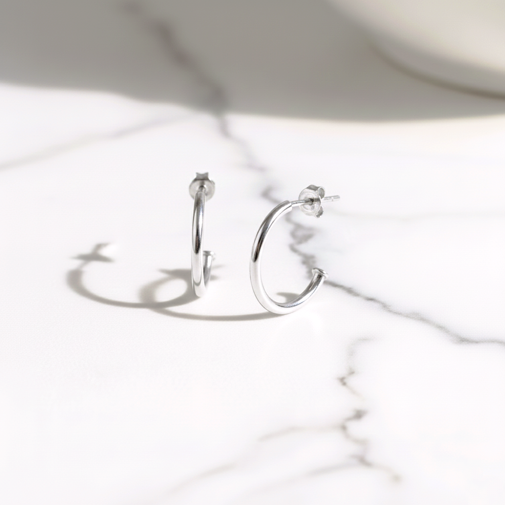 Pendientes Aro Criollo Clásico 20mm en Plata de Ley 925 con Cierre Presión