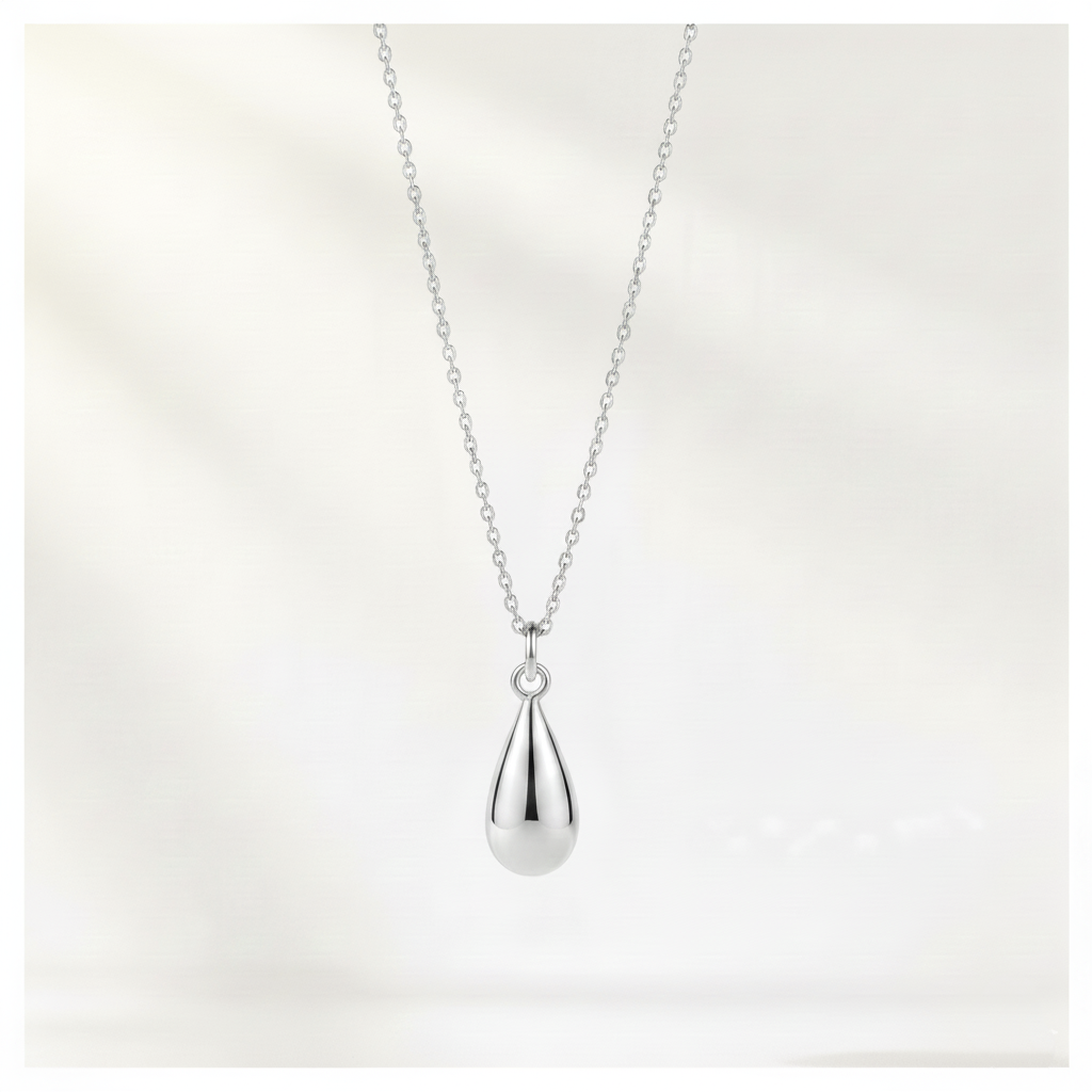 Collar Gargantilla Gota 2D en Plata de Ley 925 Bañada en Oro