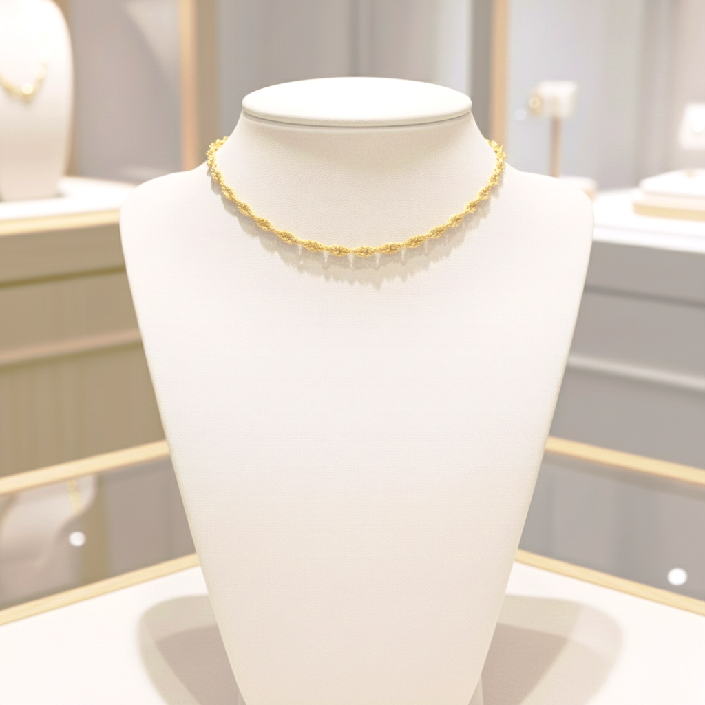 Collar Cadena Singapur Fina (1.8mm) en Plata de Ley 925 Bañada en Oro 18K