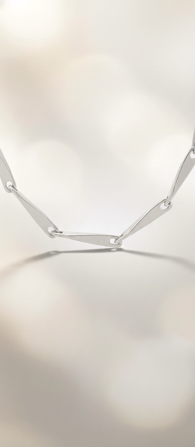 Collar Gargantilla de Cadena de Barras Finas en Plata de Ley 925 Bañada en Oro 18K