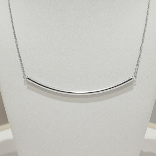 Gargantilla Barra Curva Fina en Plata de Ley 925 Bañada en Oro de 18K