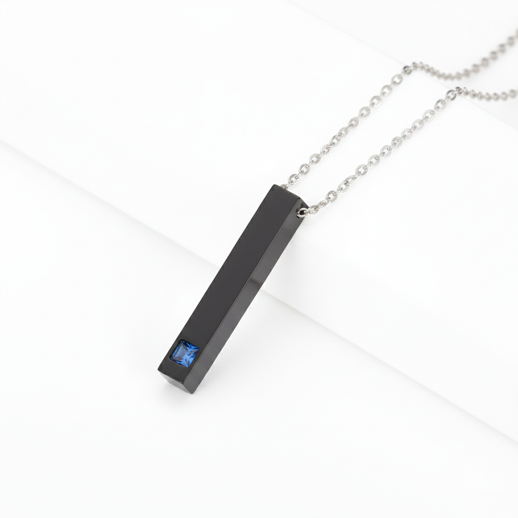 Collar Barra 3D Personalizable para Hombre y Mujer - Acero Inoxidable (50-60cm)