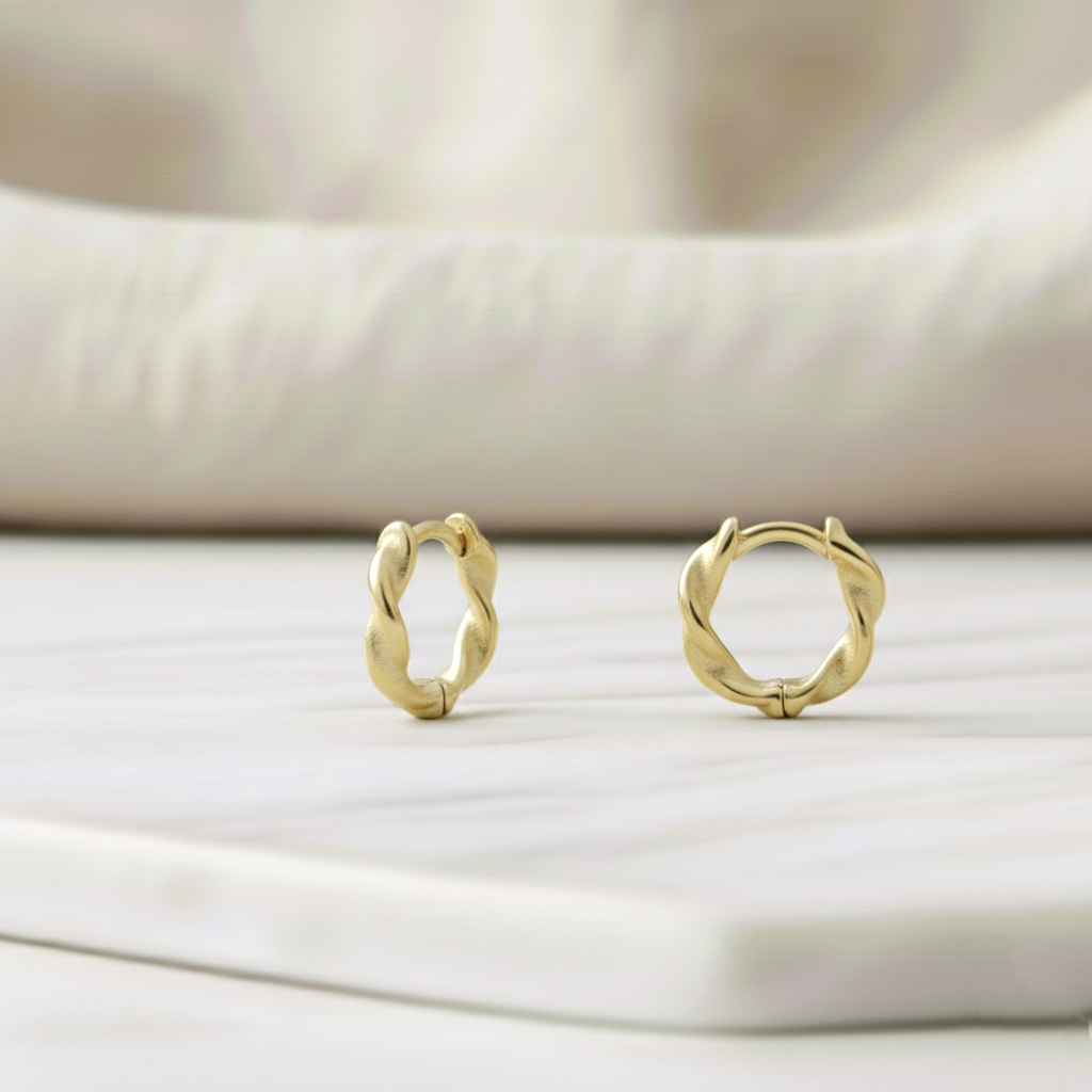 Pendientes Aro Trenzado 3 tamaños en Plata de Ley 925 con Cierre Aro Click